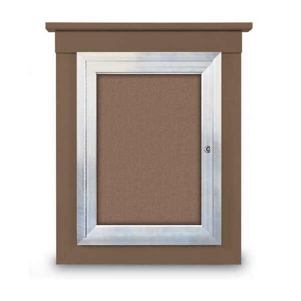 72"x36" 3-Door Enclosed Letterboard, Header, White Vinyl/Lt Oak